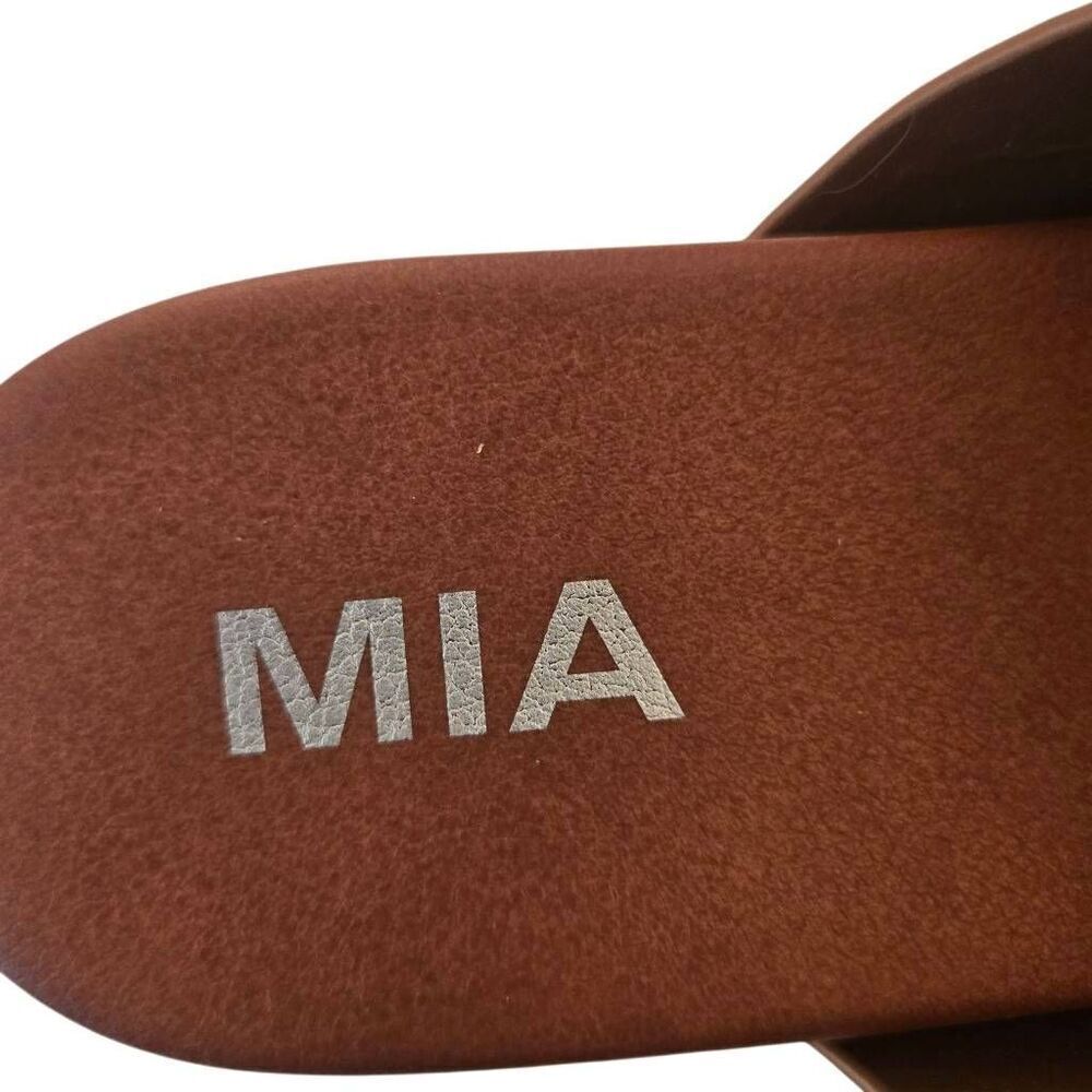 MIA Womens Kely Cognac Dual Strap Slide Espadrille Size 6.5 - Picture 4 of 9